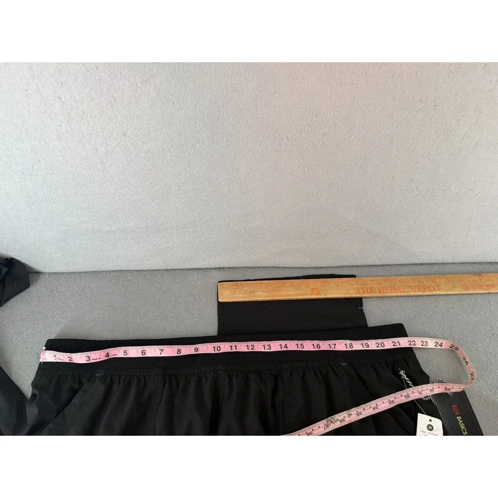 Koi Basics Caroline Scrub Pants‎ Womens 3X Black Straight Leg 743R Cargo NWT